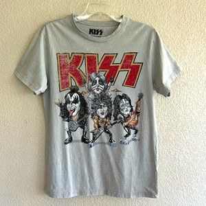 Kiss Grey Novelty Band Short Sleeve T Shirt
